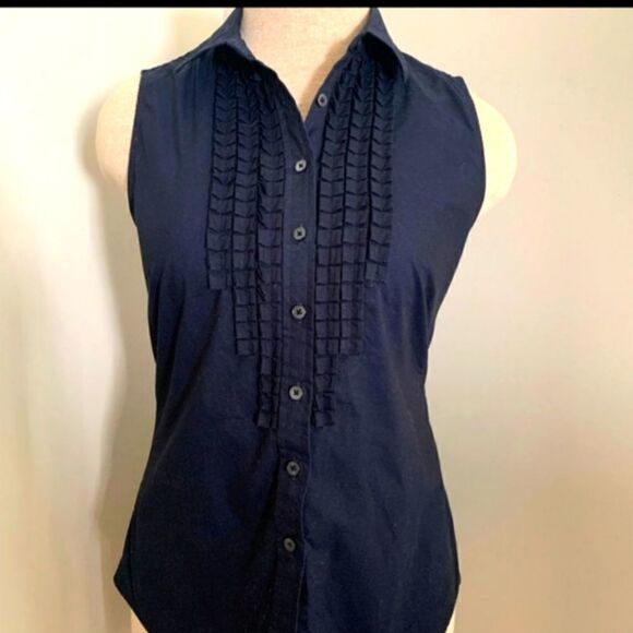 NWT Banana Republic Tuxedo Shirt Navy - Picture 1 of 12
